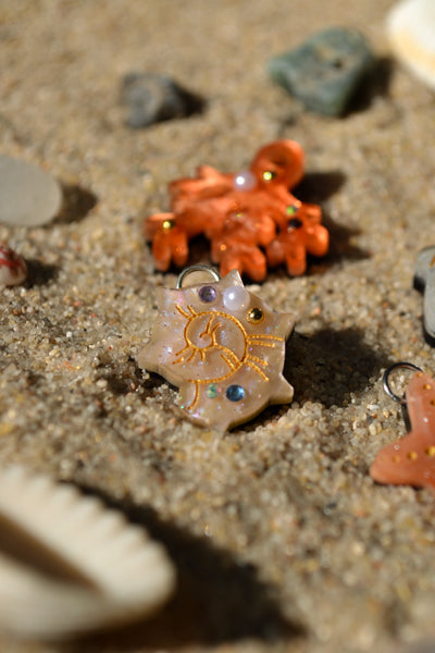 Seashell Mismatch Charms (Silver hoop)