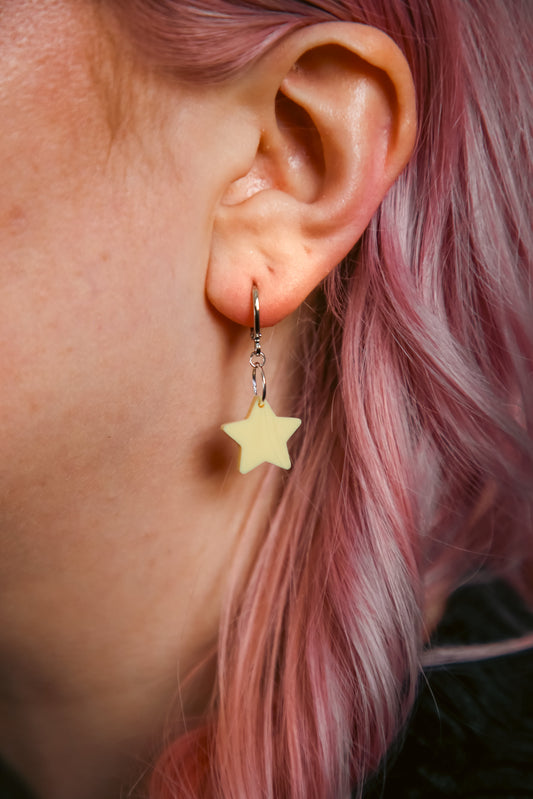yellow pastel star earrings