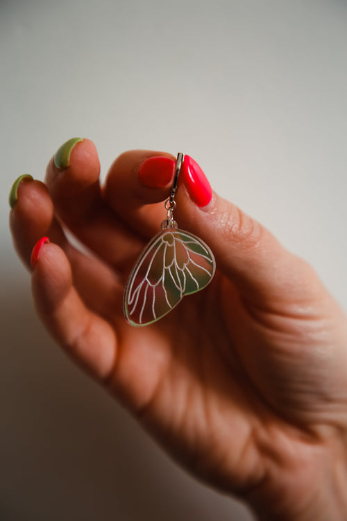 Fae Iridescent Mini (Silver Hoop)