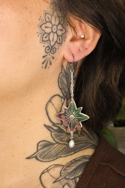Celestial Iridescent (Silver Hoop)
