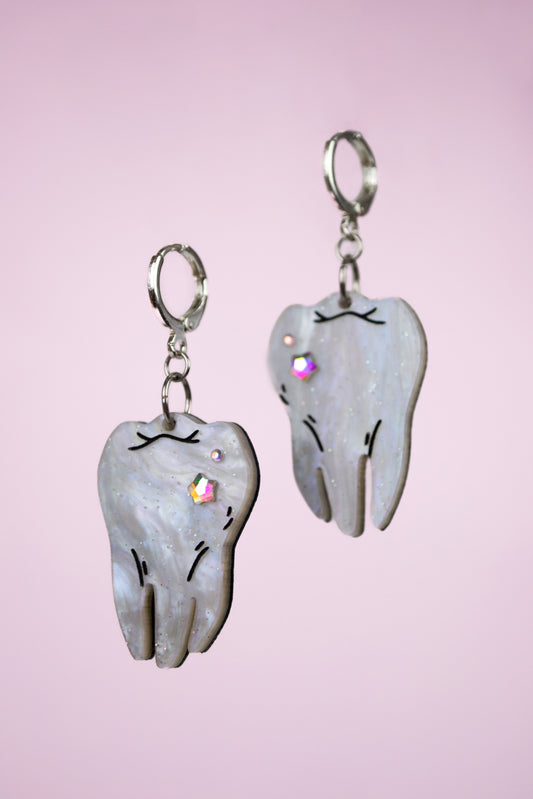 Pearly Whites (Silver Hoop)