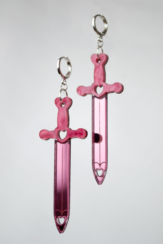 Conqueror Pink Sword (Silver Hoop)