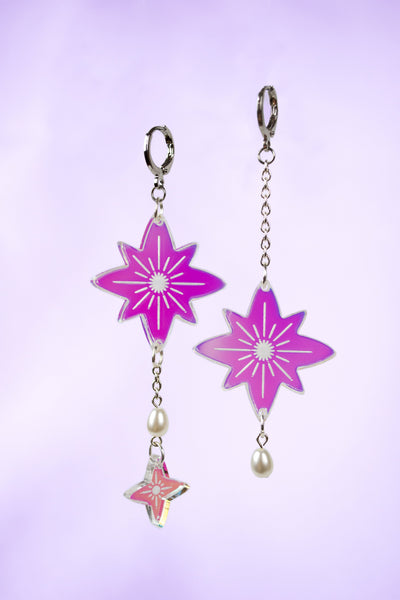 Celestial Iridescent (Silver Hoop)