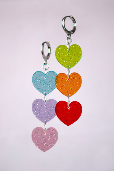 Heart Glitter Rainbow Stack