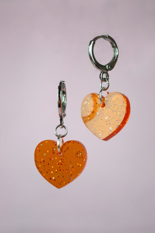 Glitter Heart (Orange)