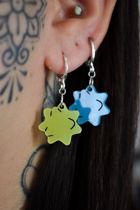 Blue & Yellow Konpeito (Gold Hoop)