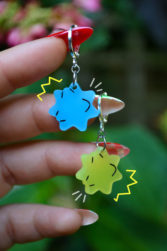 Blue & Yellow Konpeito (Gold Hoop)