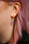 purple star glitter acrylic earring