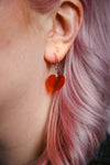 red heart glitter acrylic earring