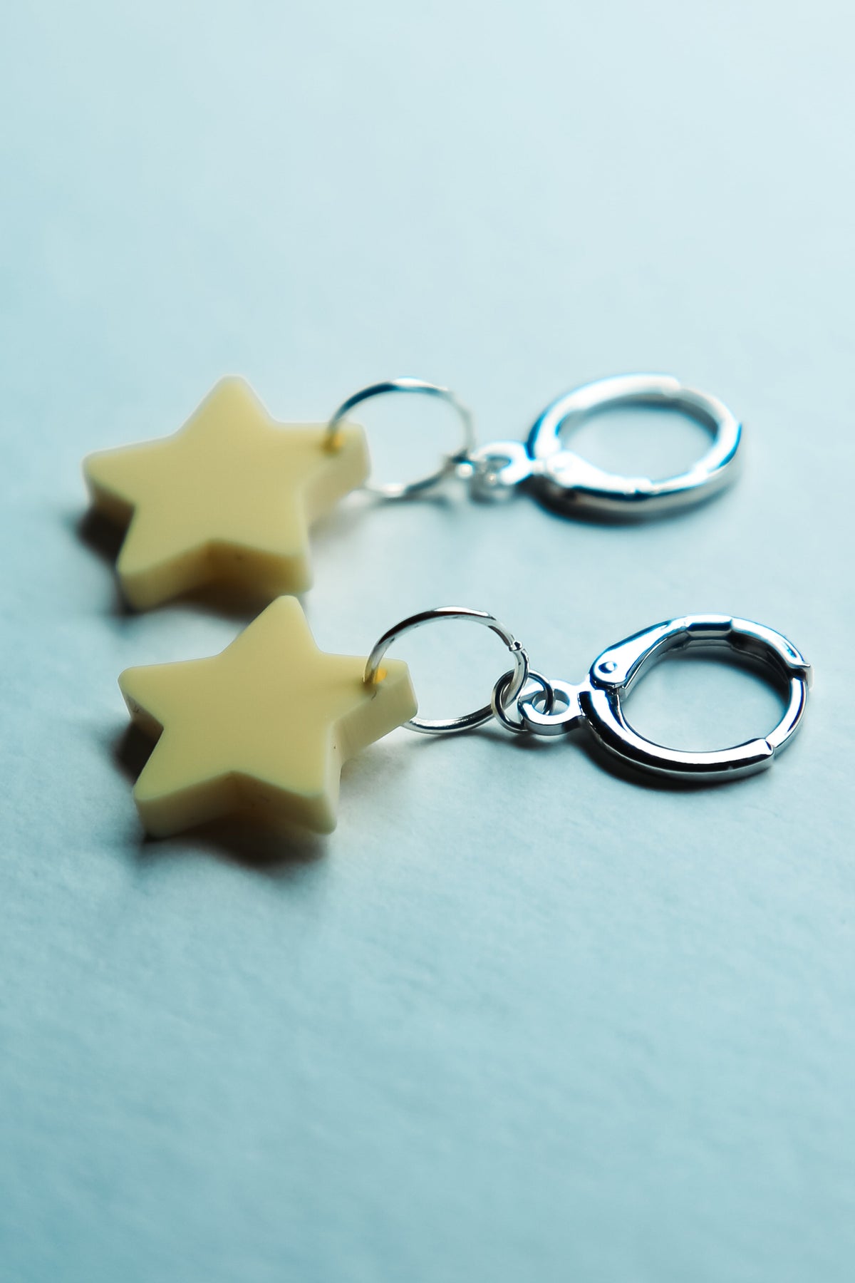 pair of yellow pastel star earrings