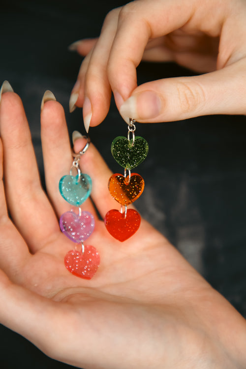 Heart Glitter Rainbow Stack